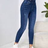 Essnce Jeans ajustados de cintura elastica