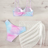 Tie Dye Thong Bikini Swimsuit & Beach Skirt
