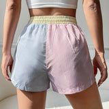 EZwear Shorts con estampado de rayas de cintura con cordon