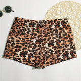 Shorts bikini con estampado de leopardo