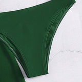 Banador bikini bandeau liso con pantalones cover up
