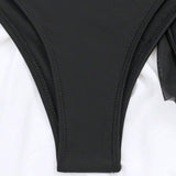 DAZY Plain Halter Bikini Swimsuit With Beach Skirt