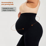 Pantalones Cortos Sin Costuras De Maternidad Con Soporte De Barriga Comodo, Panel Suave Expandible De Cintura Alta