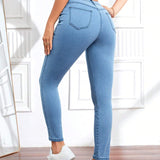 Jeans ajustados con bolsillo oblicuo