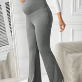 Pantalones De Maternidad Con Cintura Ajustable Para Mujeres Embarazadas Con Estampado De Letras Y Soporte Abdominal