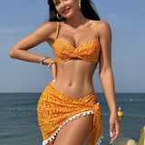Two-piece Swimsuit Decorated With