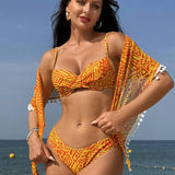 Two-piece Swimsuit Decorated With