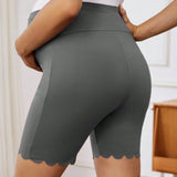 Pantalones De Embarazo Cortos De Punto Ajustables En La Cintura Y Entallados
