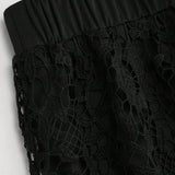 Prive Plus Size Women's Lace Patchwork Elastic Waist Skirt
