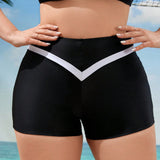 Swim Curve Pantalones Cortos De Natacion Para Mujer De Talla Grande Con Bloques De Color