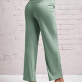 Pantalones De Maternidad Con Cintura Irregular Y Color Solido