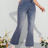 MOD Jeans Acampanados Y Deshilachados Vintage Para Mujeres