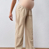 Pantalones Cargo Largos Con Cintura Alta Para Maternidad