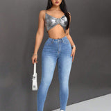 PETITE Jeans Entallados De Mujer Con Bolsillos