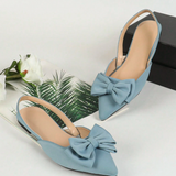 Zapatos Planos Azules Para Mujeres Con Moño Para Uso Casual Y Al Aire Libre