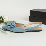 Zapatos Planos Azules Para Mujeres Con Moño Para Uso Casual Y Al Aire Libre