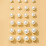 16 pares Pendientes de boton con diseno de diamante de imitacion