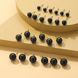 16 pares Pendientes de boton con diseno de diamante de imitacion