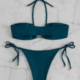 Swim Basics Banador bikini con cordon lateral halter