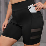 Yoga Basic Shorts deportivos panel con malla con bolsillo de celular