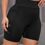Yoga Basic Shorts deportivos panel con malla con bolsillo de celular