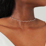 NEW 1 Pieza Collar Simple Tipo Gargantilla De Metal Con Cable Para Mujer