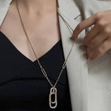 NEW 1 Pieza Recien Llegado Collar Con Colgante Geometrico Simple Con Detalle De Diamantes De Imitacion