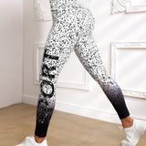 Yoga Trendy Leggings deportivos de lunares & con estampado de letra