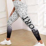 Yoga Trendy Leggings deportivos de lunares & con estampado de letra