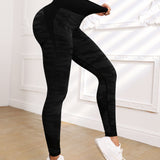 Yoga Trendy Mallas de entrenamiento con estampado de camuflaje Leggings atleticos sin costuras con control de barriga y estiramiento alto