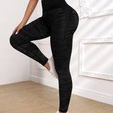 Yoga Trendy Mallas de entrenamiento con estampado de camuflaje Leggings atleticos sin costuras con control de barriga y estiramiento alto