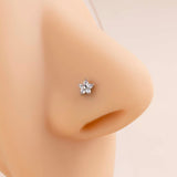 Perno nariz con diamante de imitacion con diseno de flor de acero inoxidable popular perforacion Joya de cuerpo regalo para mujeres & Hombres