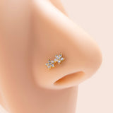 Perno nariz popular zirconia cubica con diseno de estrella cobre simple & elegante para mujeres & unisex