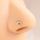 Perno nariz con diamante de imitacion con adorno de corazon de acero inoxidable popular perforacion Joya de cuerpo regalo para mujeres & Hombres
