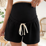 Maternidad Shorts ajustable de cintura con cordon de cintura ancha