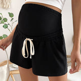 Maternidad Shorts ajustable de cintura con cordon de cintura ancha