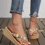 Mujer Zapatillas de color combinado tejido vuelta vacacion verano EVA