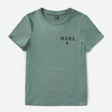 Maternidad 1 pieza Camiseta con estampado de letra con cremallera lateral
