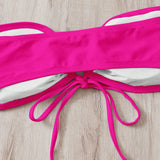 Top bikini bandeau de canale con cordon delantero