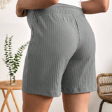 Maternidad Shorts de cintura ancha de cintura con cordon