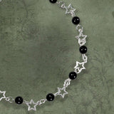 NEW ROMWE Goth 1 Pieza Collar Decorativo Estilo Y2k De Perlas Falsas Y Pentagrama Para Mujeres