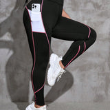 Yoga Futuristic Leggings deportivos bolsillo de celular con puntada