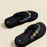 Sandalias planas de verano para mujer Chanclas con punta abierta