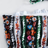 Swim Vcay Top bikini bandeau con estampado floral