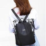 Mochila antirrobo pequena y sencilla para mujer, bolso de hombro bidireccional, mochila impermeable para la escuela y viajes