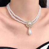 NEW 1 Pieza Collar Elegante Frances Con Estilo Vintage Con Perla Unica Y Detalle De Inicial Lujoso