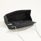 Mini bolso de mano con correa de cadena brillante, 1 pieza, brillante, plisado, ideal para boda, fiesta y noche
