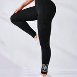 Yoga High Street Leggings deportivos con estampado de letra de cintura ancha
