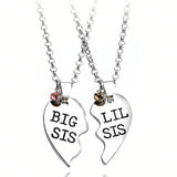 NEW 2 Uds. Collares Creativos Con Colgante De Corazon Y Letras Big Sis Little Sis Para Hermanas