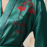 Camison De Mujer Bordado Con Flamencos Y Cinturon
